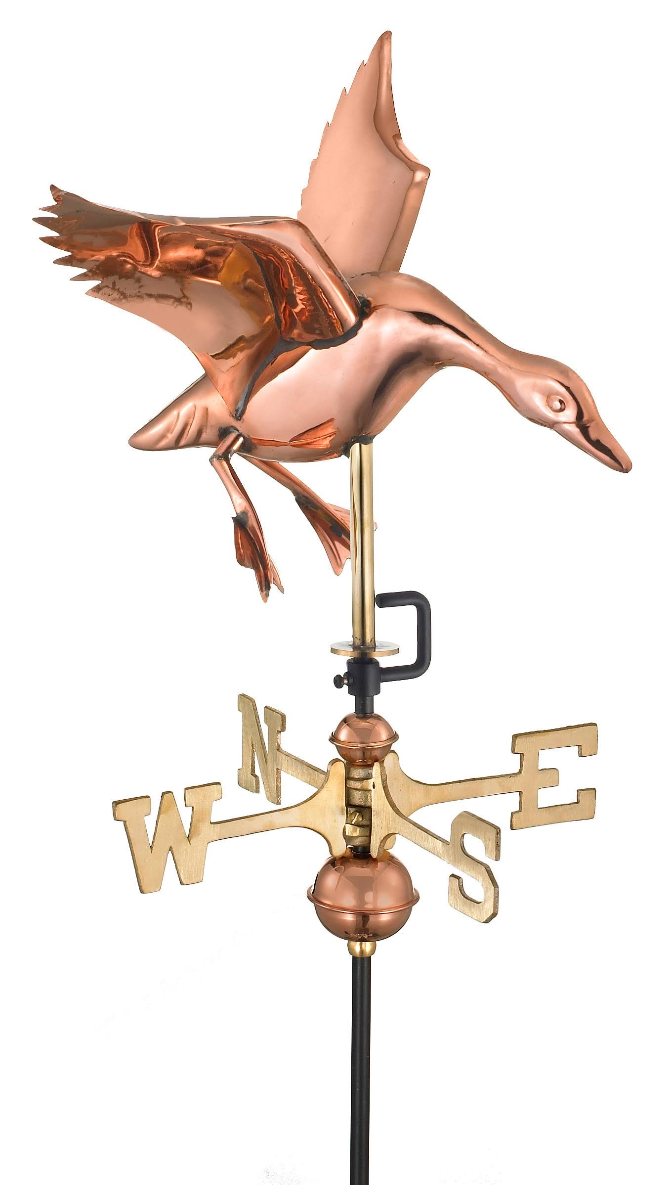 Polished Copper Roof-Mount Landing Duck Weathervane K335118