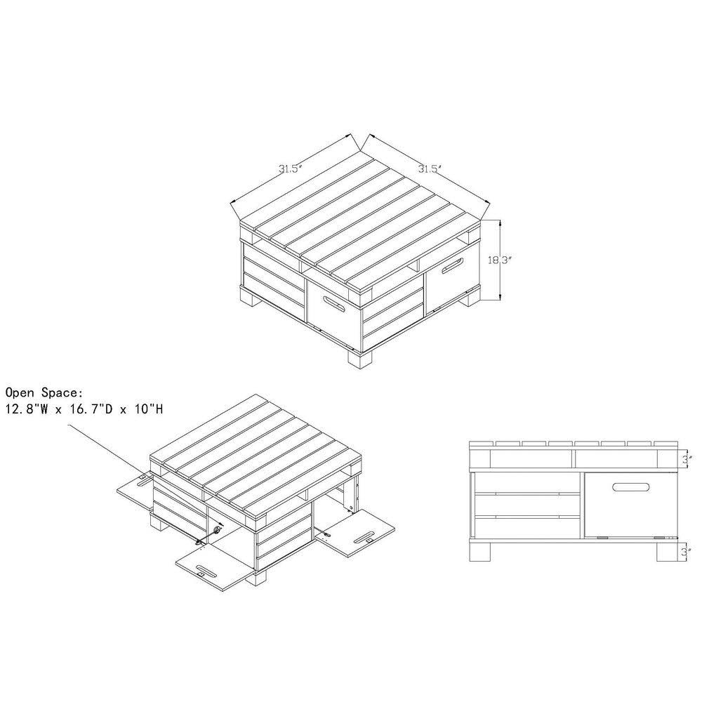 Black Storage Coffee Table X111365