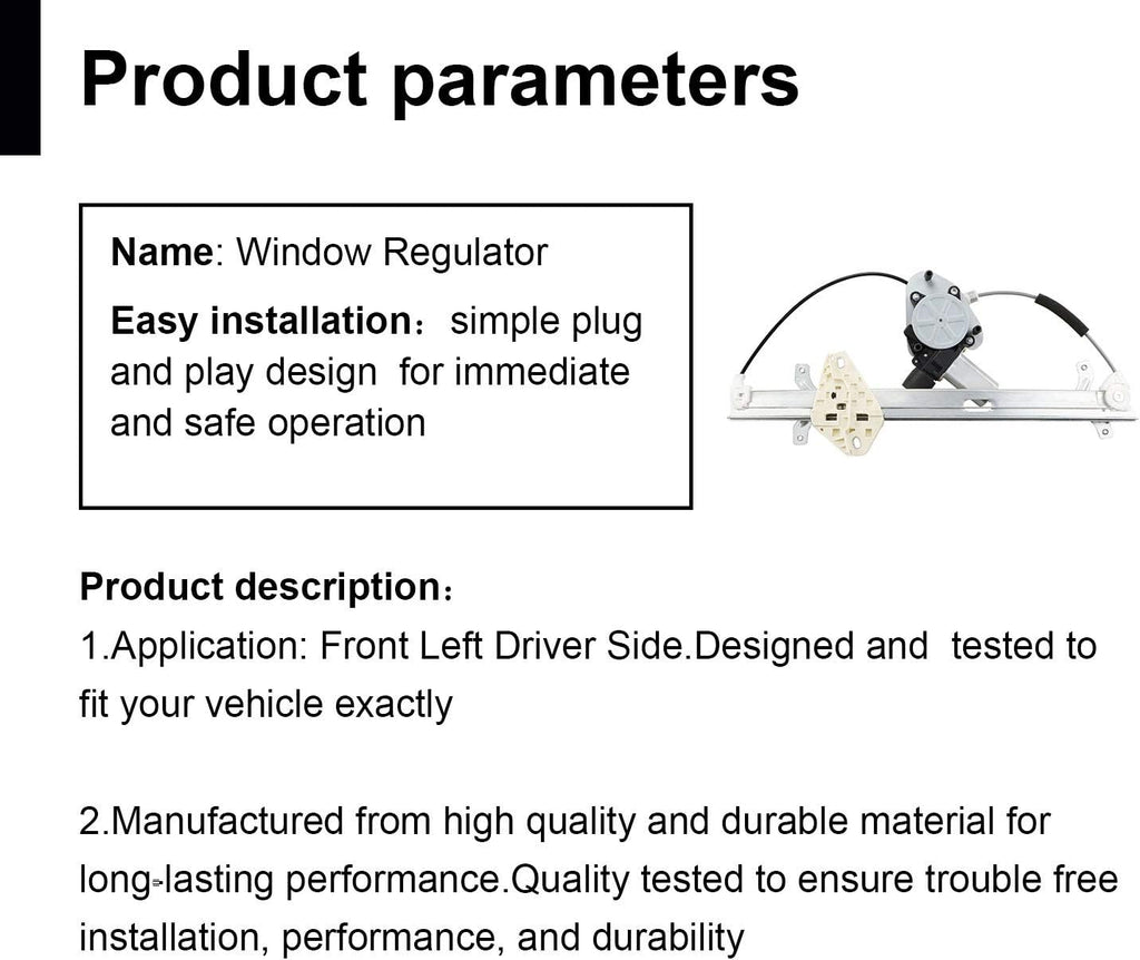 Front Passenger Side Power Window Regulator with Motor Assembly Pack of 2 F4062