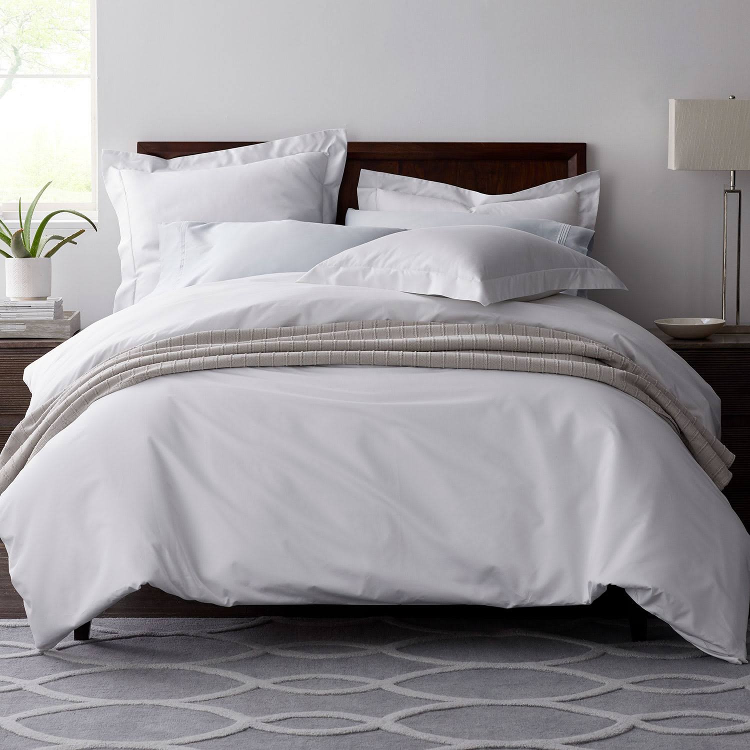 Pale Yellow Solid Twin Egyptian Cotton Sateen Duvet Cover O76827