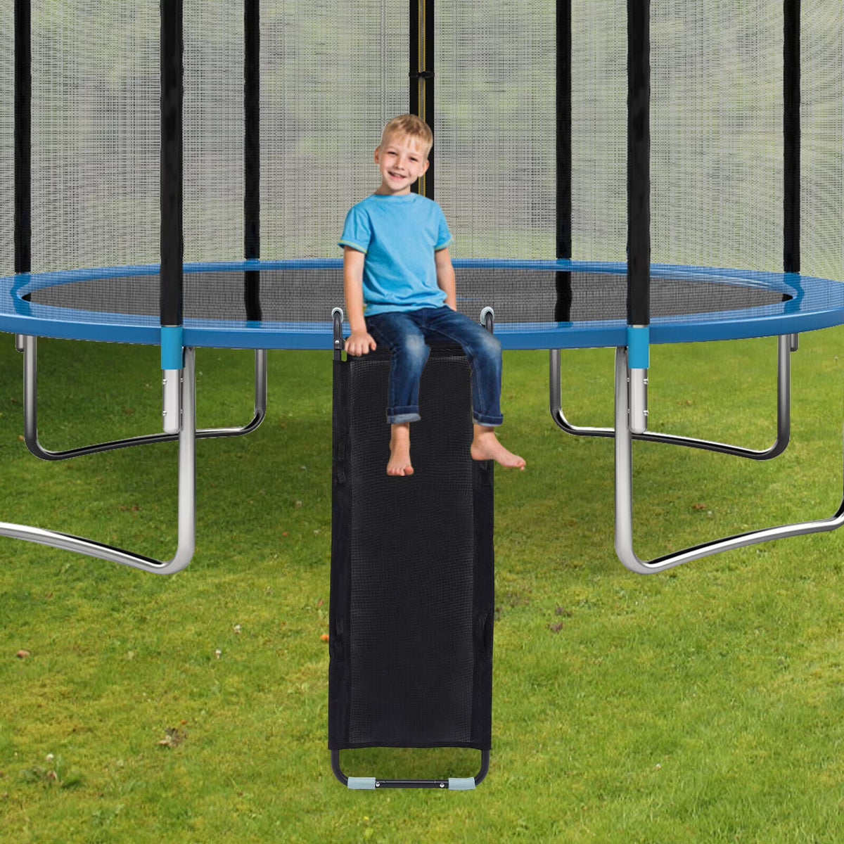 Trampoline Ladder with Slide & Rock Wall Climber D28050