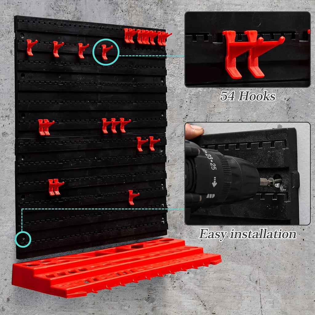 54-Piece Wall Mounted Pegboard Tool Organizer, Pack of 2 P6377