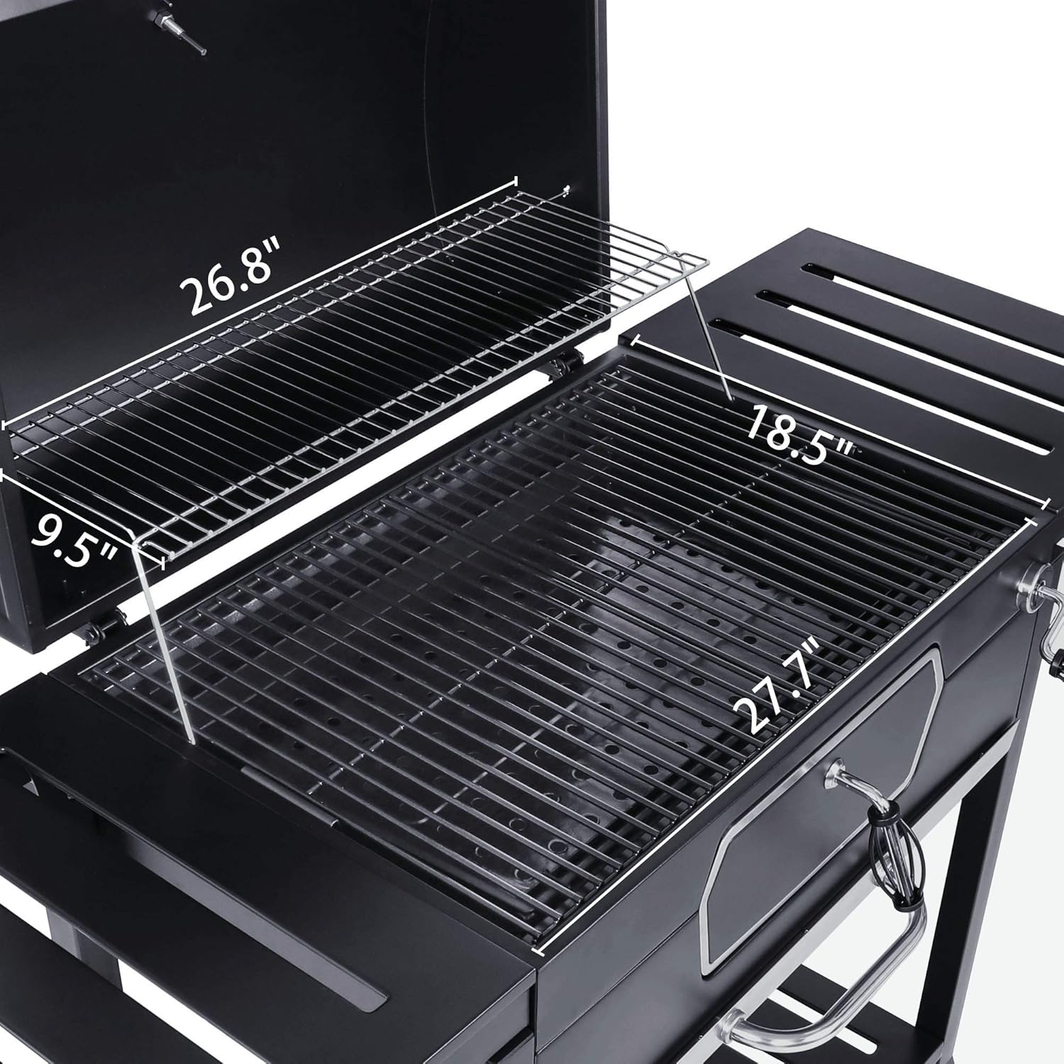 30-Inch Charcoal Grill BBQ Smoker Black J93735