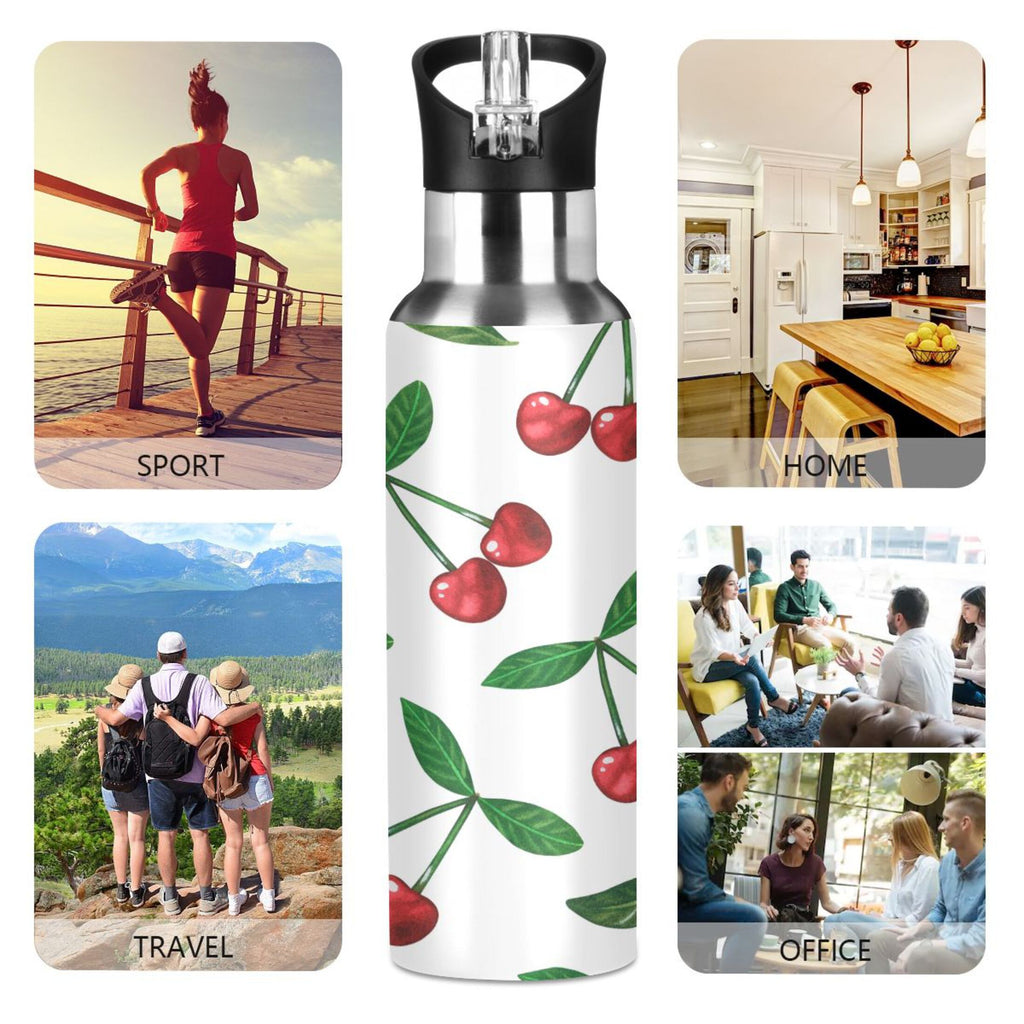 Stainless Steel Insulated Thermos Vacuum Flask Water Bottle with Straw Lid Z808