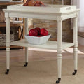 Antique White Tray Bar Cart U412988