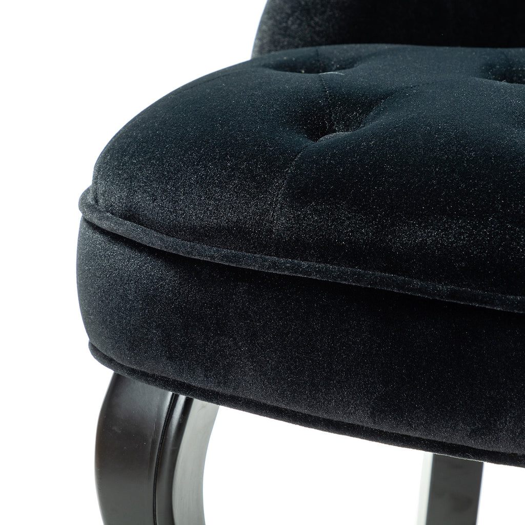 Black Velvet Button Accent Chair P4756