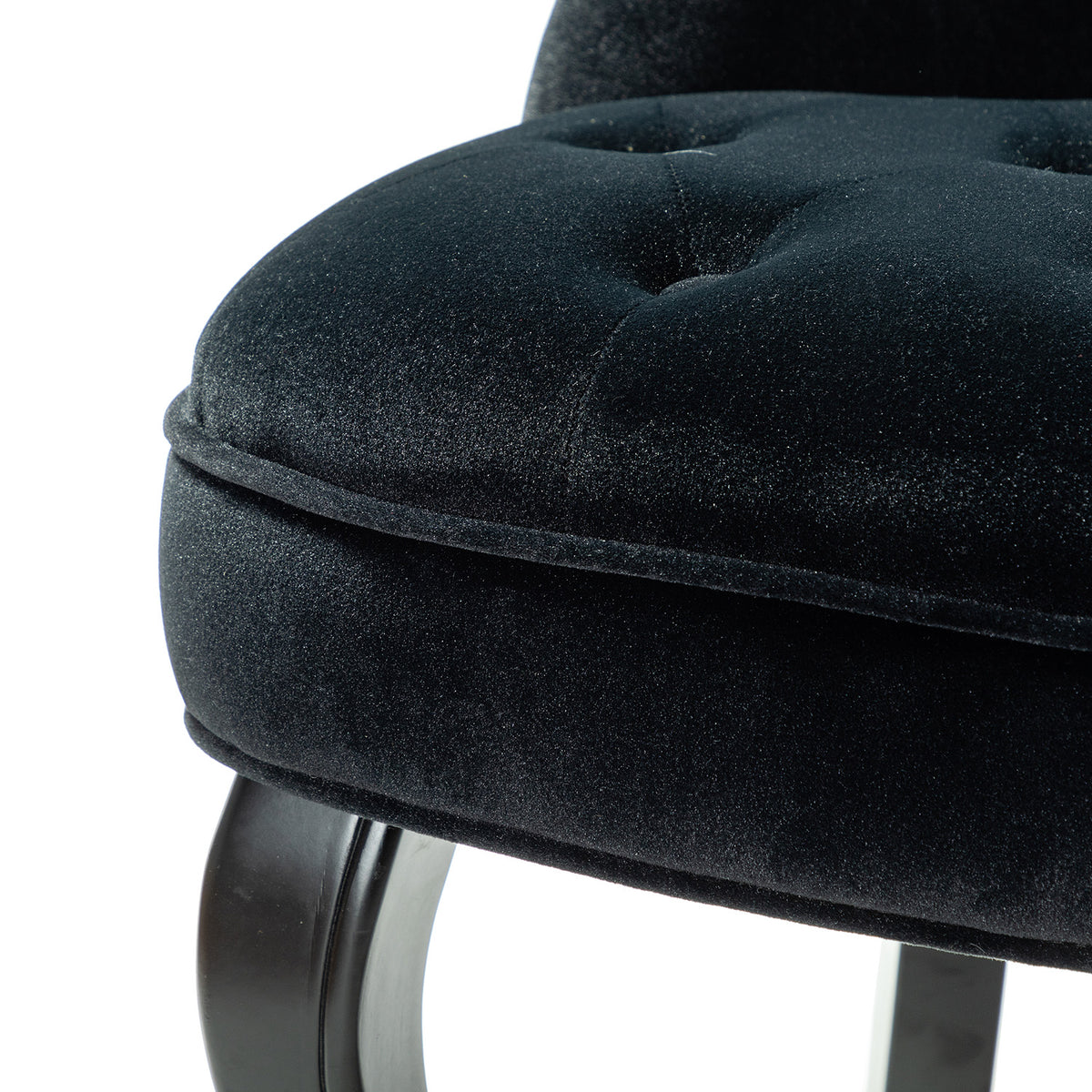 Black Velvet Button Accent Chair P4756