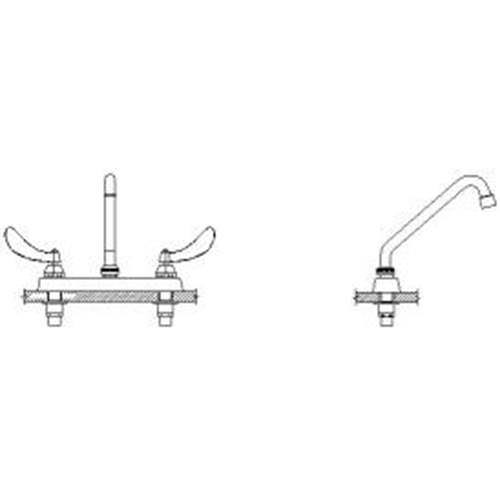 8 inch Deck Mount Two Handle Faucet in Chrome Z6758