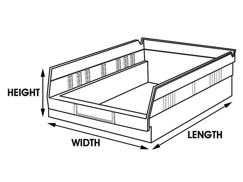 Plastic Shelf Bins, Yellow, Carton of 20 Q2923