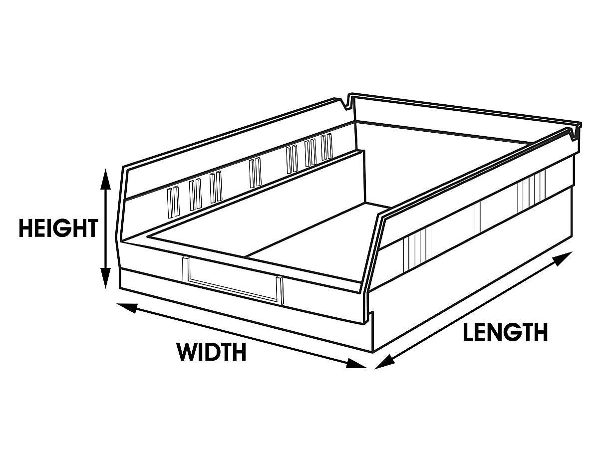 Plastic Shelf Bins, Yellow, Carton of 20 Q2923
