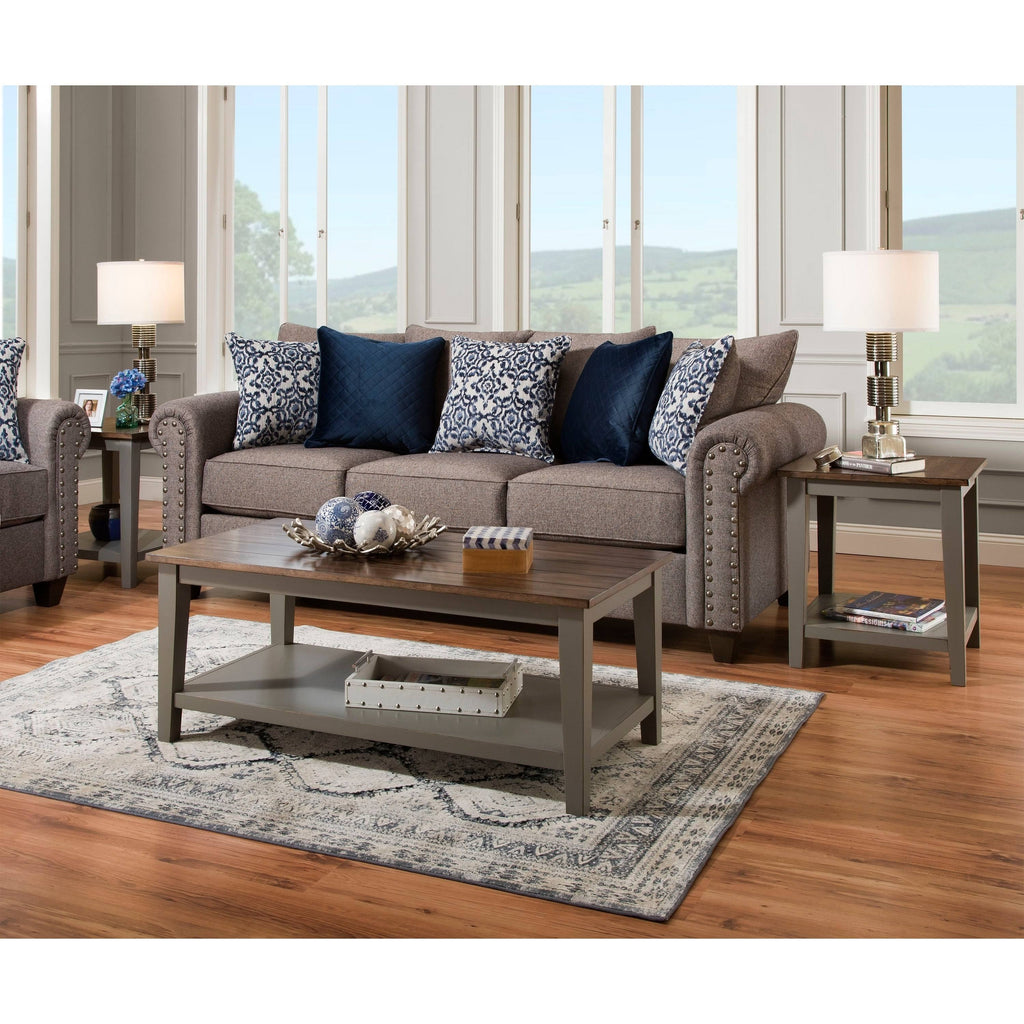 Greige & Black End Table K718