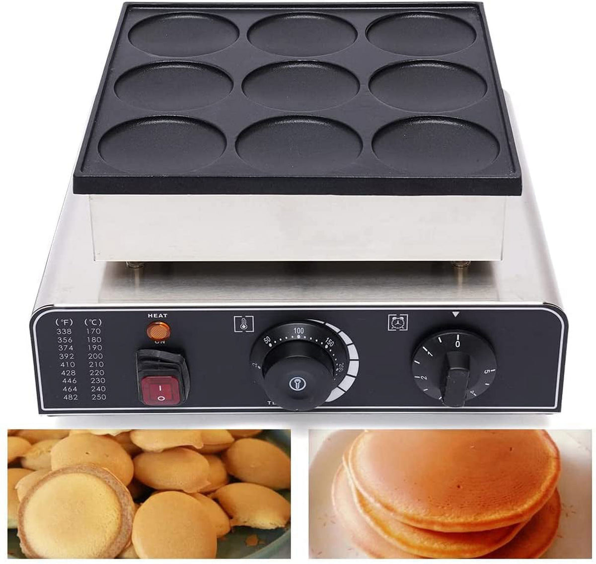Black Stainless Steel Nonstick Waffle Maker I1593