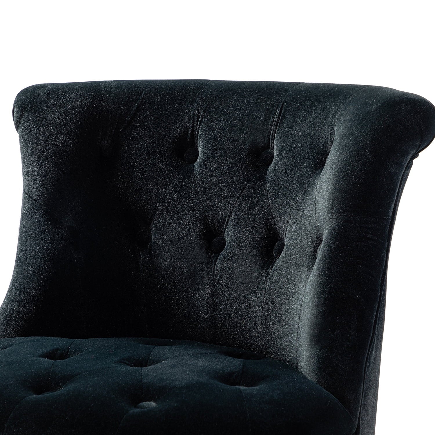 Black Velvet Button Accent Chair P4756