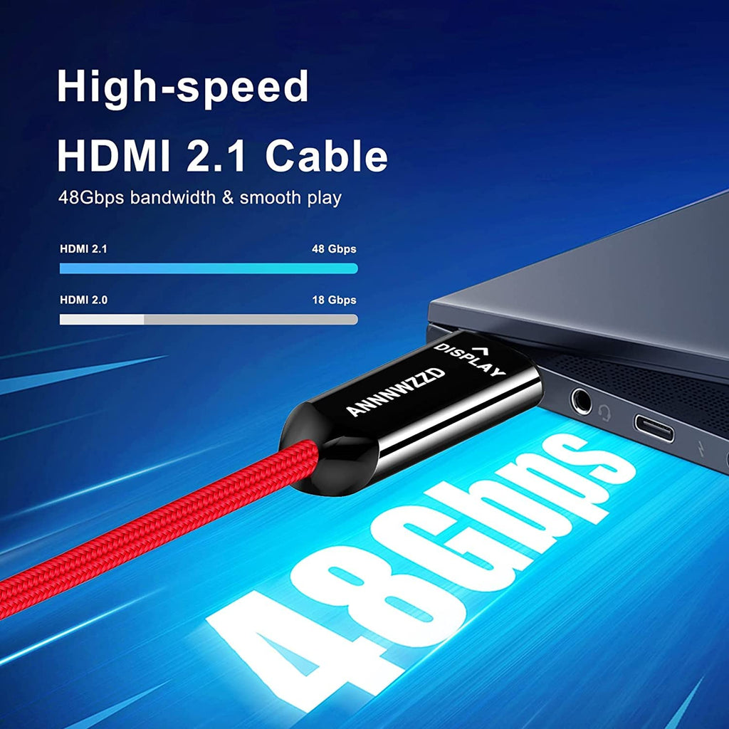 8K HDMI 2.1 Fiber Optic Cable, 100FT, Pack of 2 P653