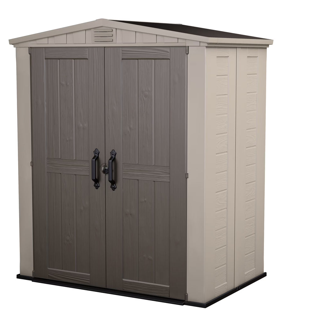 Beige and Taupe Outdoor Resin Shed L3366