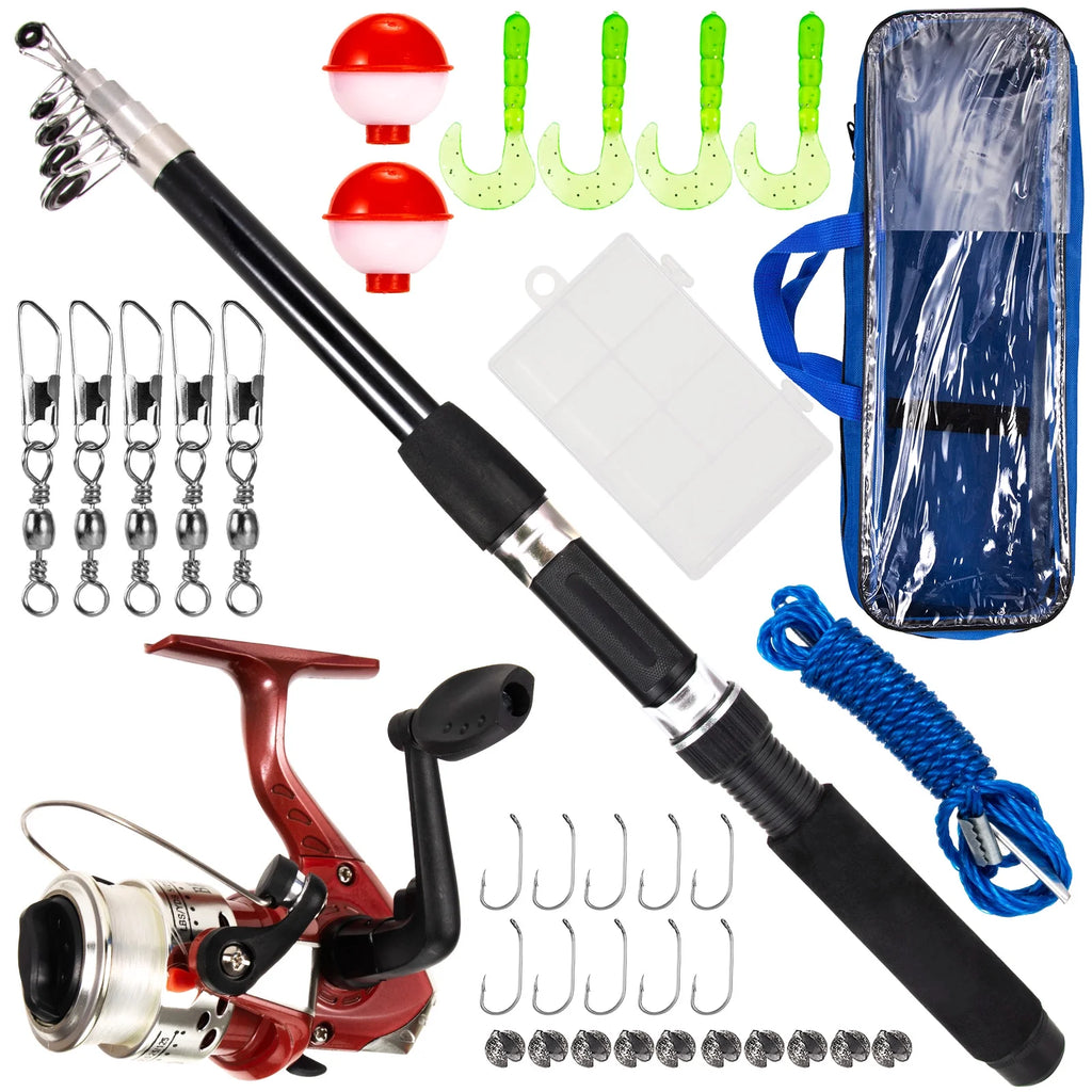 Telescopic Fishing Rod and Reel Combo with Carry Case 36pcs Fishing Tackle Set T11265