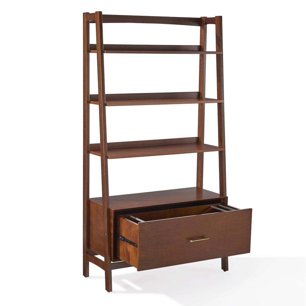 Mahogany Wood 4 Shelf Etagere Bookcase I35605