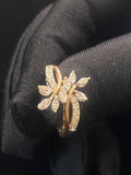 14K Two-Tone Gold Diamond Flower Petals Wedding Ring G737
