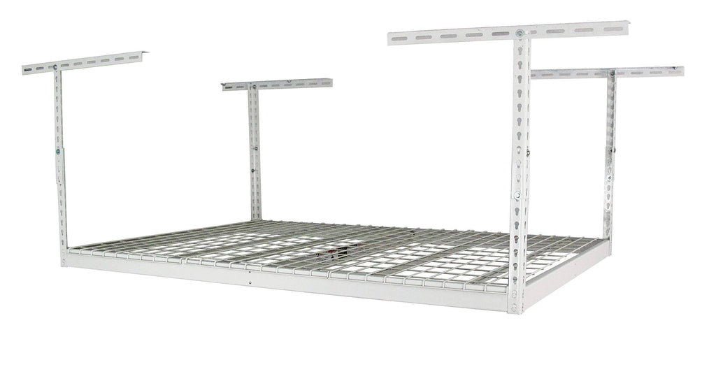 White Overhead Garage Storage Rack U437921