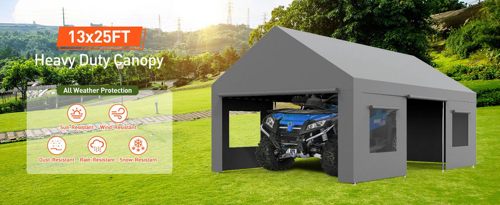 13X25FT Metal Carport Canopy Car Tent Outdoor Garage Boat Shelter S948