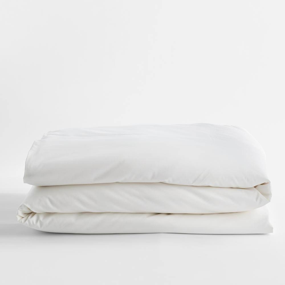 Organic White Solid Sateen Twin Duvet Cover H582802