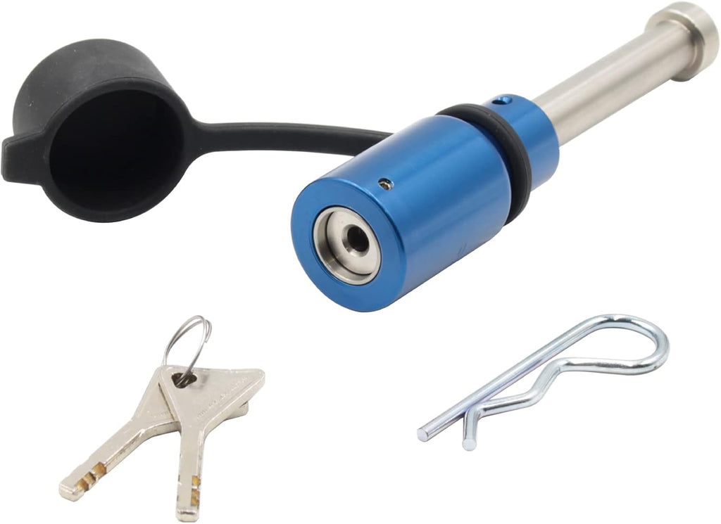 Receiver Hitch Pin Lock, Fits 2-Inch or 2 1/2-Inch Receivers, Blue, Pack of 2 C32053
