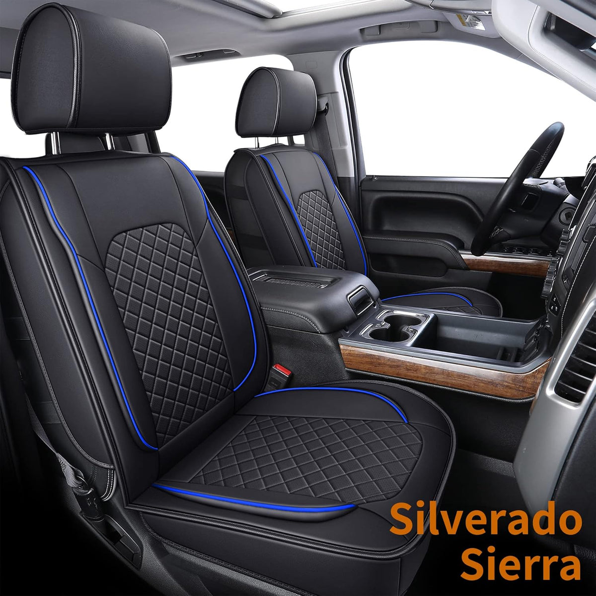 Gray Faux Leather Seat Covers Full Set M5077
