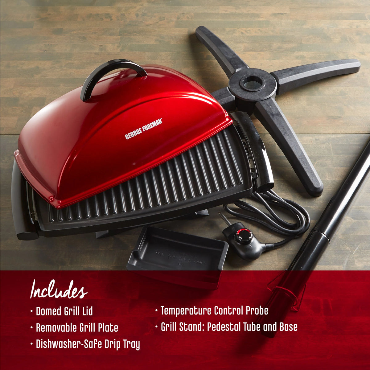 Red Rectangular Electric Grill U75042