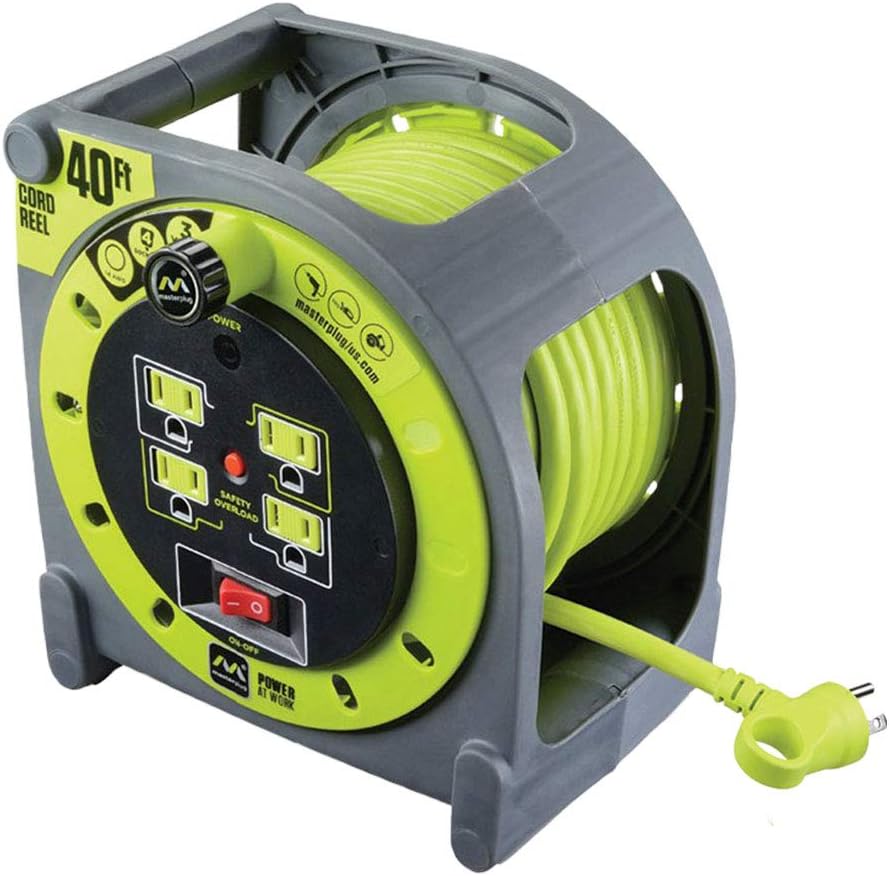 75 Feet 12AWG Power Outlet Cord Reel with USB Charging Ports Y5223