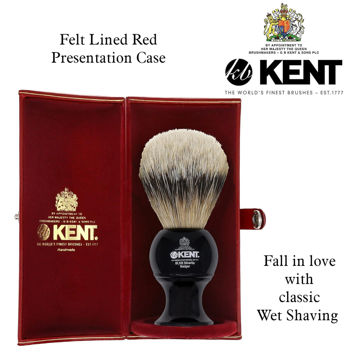 Shaving Brush with Silvertip Badger Bristles and Black Resin Handle F8944