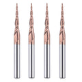4Pcs Tapered Ball Nose End Mill 1/4 Shank 1.0mm Dia. 4.82 Deg CNC Router Carving Bits Pack of 2 I384929