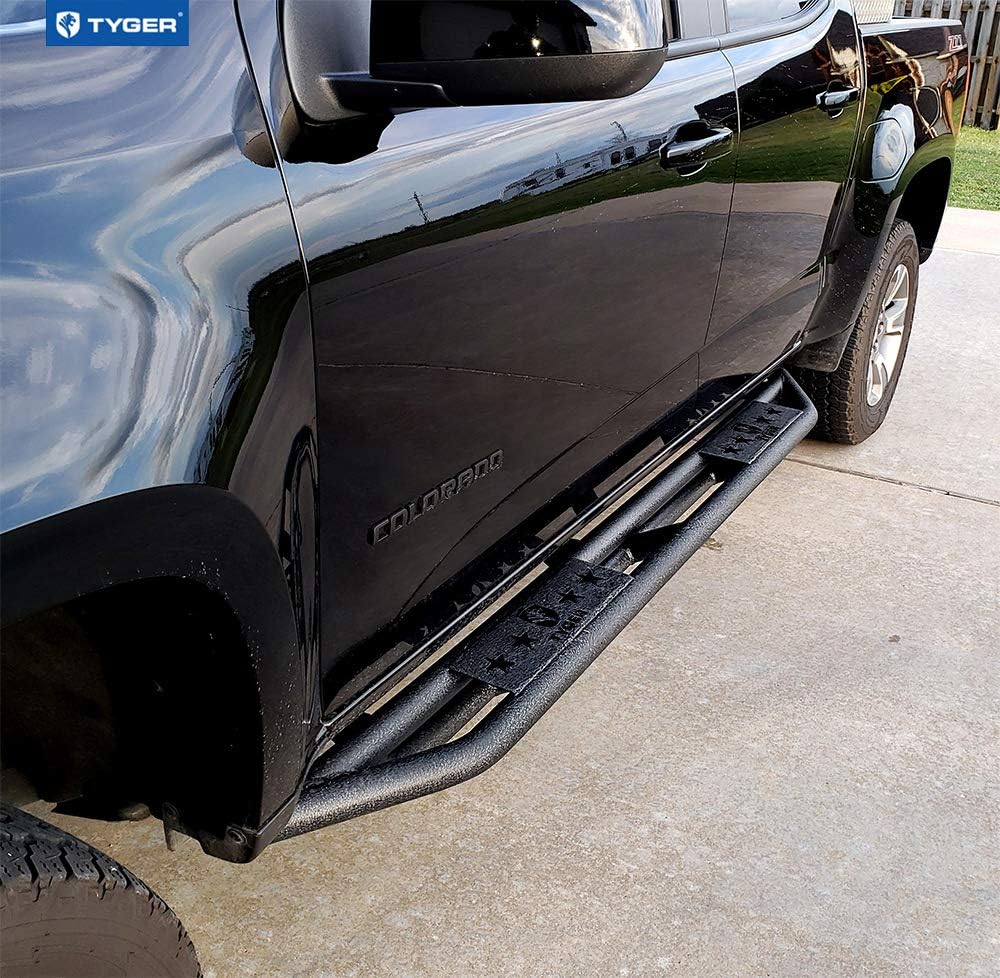 Textured Black Side Step Rails for Crew Cab Q99677