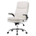 High Back Bonded Leather Executive Office Chair with Flip-Up Arms Z304875