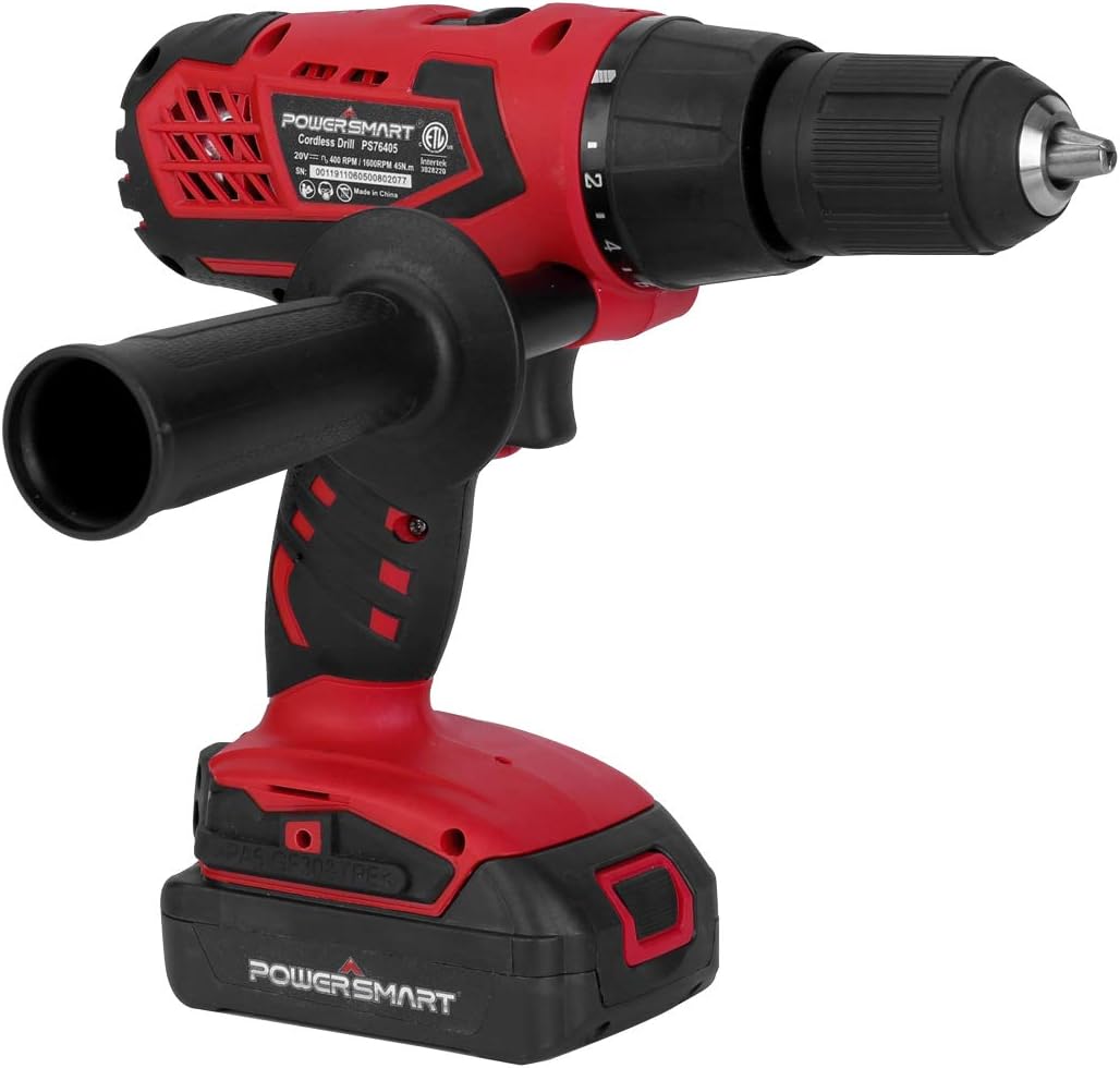 20V Max Cordless Drill Set Compact Driver Circular Saw Reciprocating Saw LED Flashlight 4-Tool Combo Kits with 2 Lithium-Ion Batteries T53977
