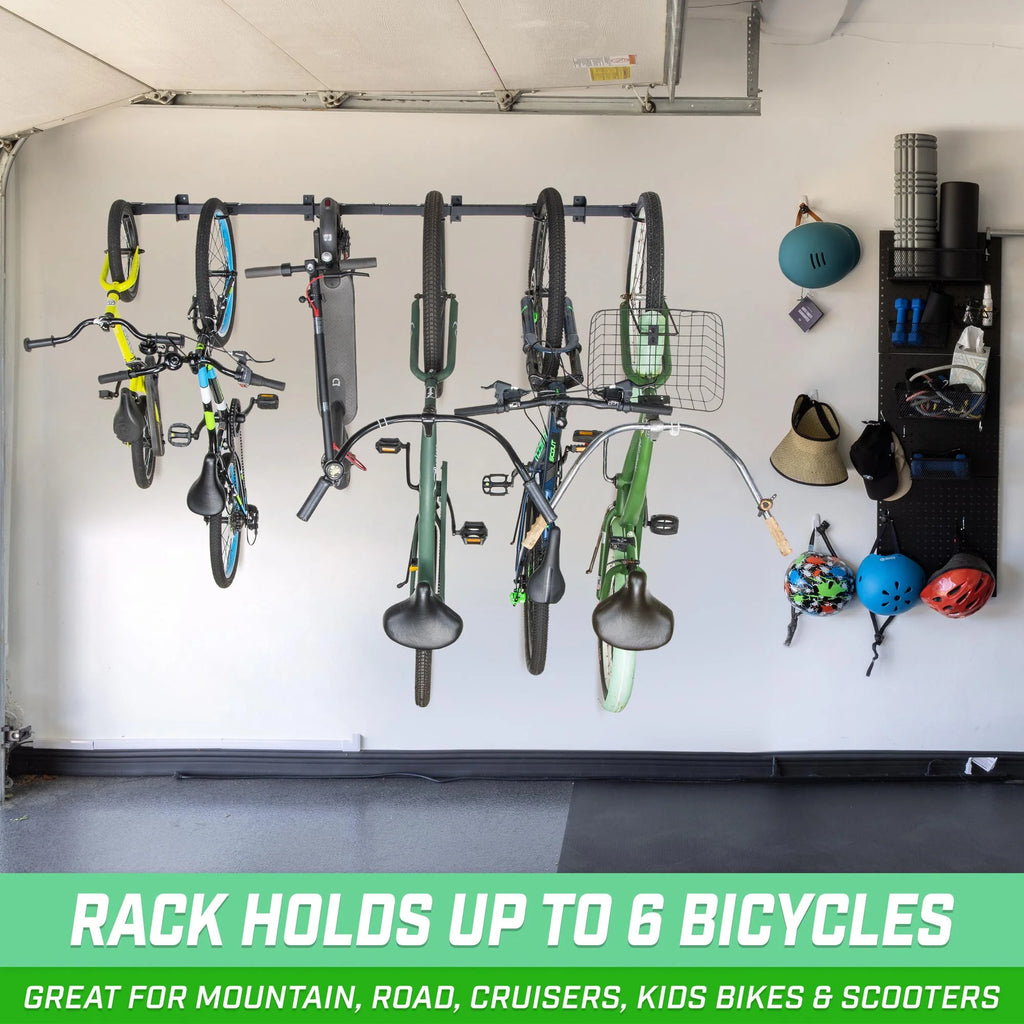 Wall Mounted Bike Rack for 4 to 6 Bicycles Q81976