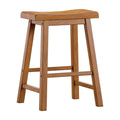Saddle Seat Backless Wood Counter Stools, Set of 2, Oak Y204