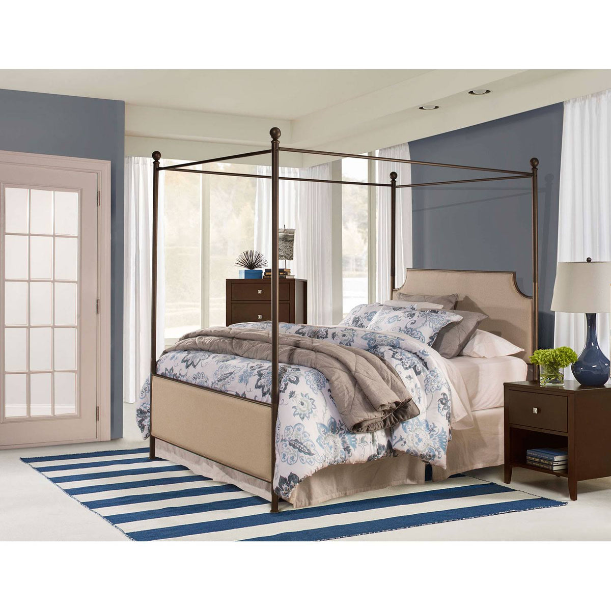 Bronze Finish King Canopy Bed Set W3963