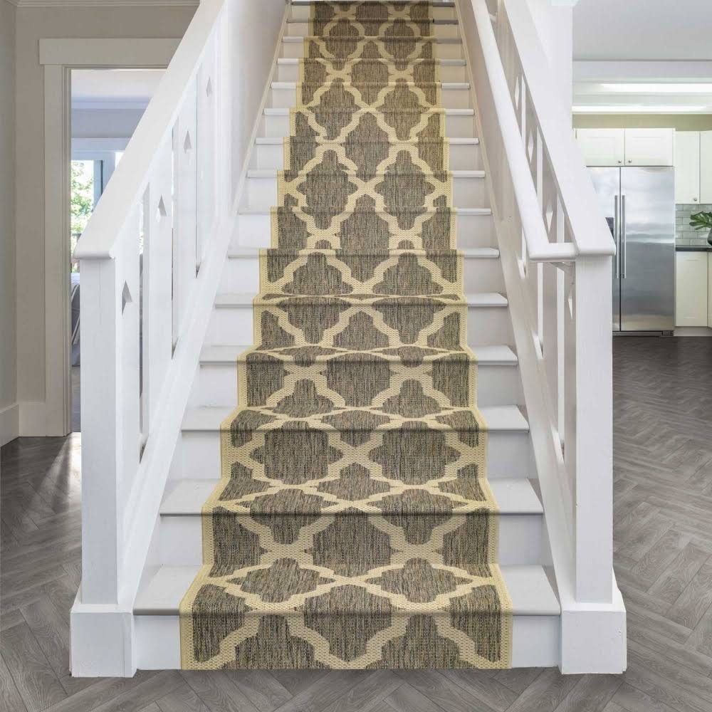 32 Foot Trellis Tweed Stair Carpet Runner Q864
