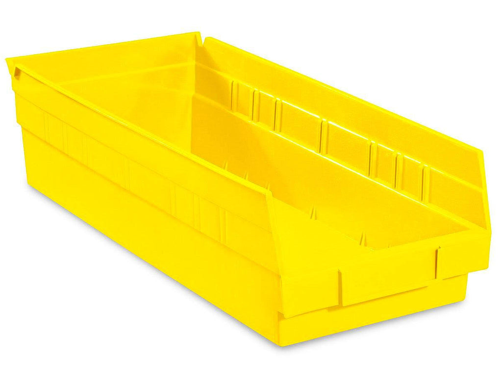 Plastic Shelf Bins, Yellow, Carton of 20 Q2923