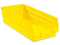 Plastic Shelf Bins, Yellow, Carton of 20 Q2923