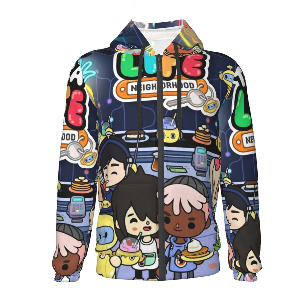 Zipper Hooded Sweatshirt Coat G655943