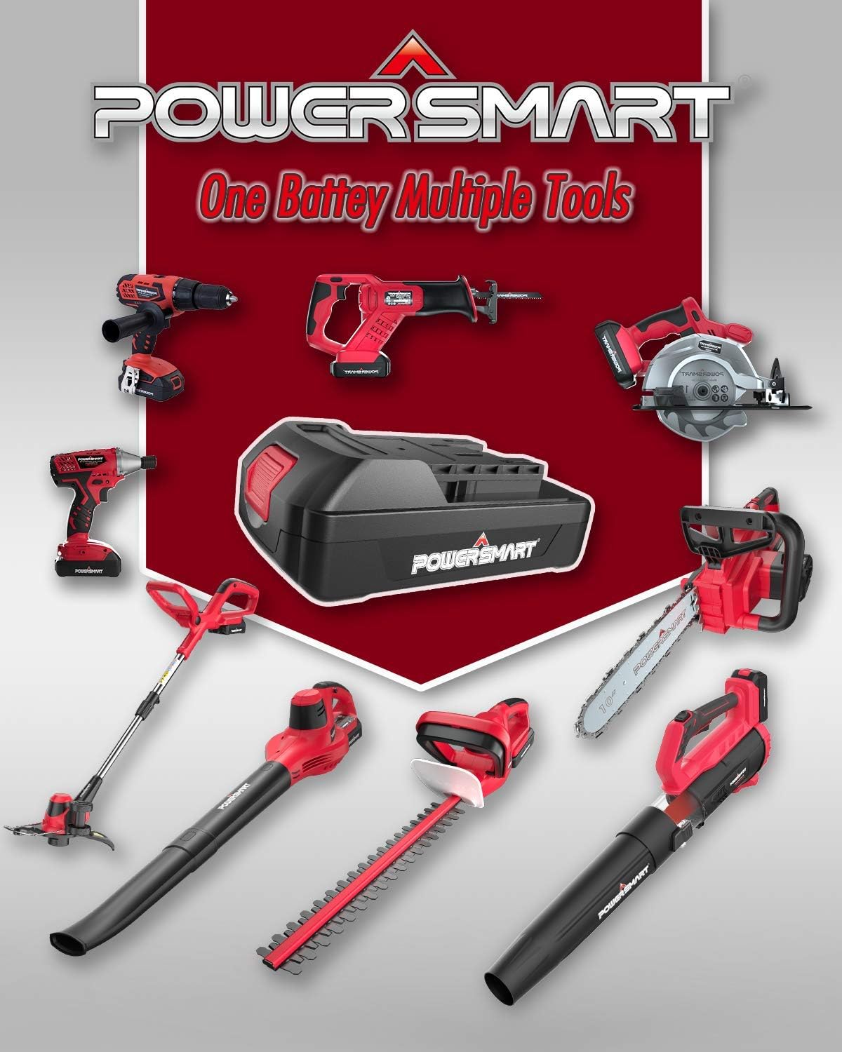 20V Max Cordless Drill Set Compact Driver Circular Saw Reciprocating Saw LED Flashlight 4-Tool Combo Kits with 2 Lithium-Ion Batteries T53977