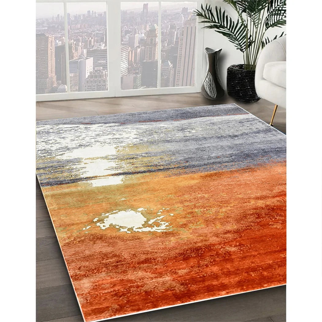 Silver Pink Rectangle Area Rug D60400