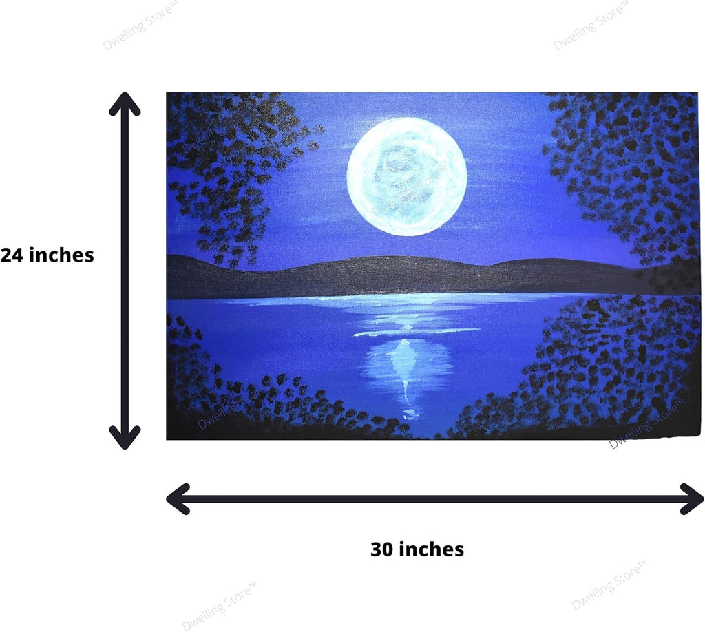 Canvas Wall Art Moon Picture Painting 36x24 Inches P722