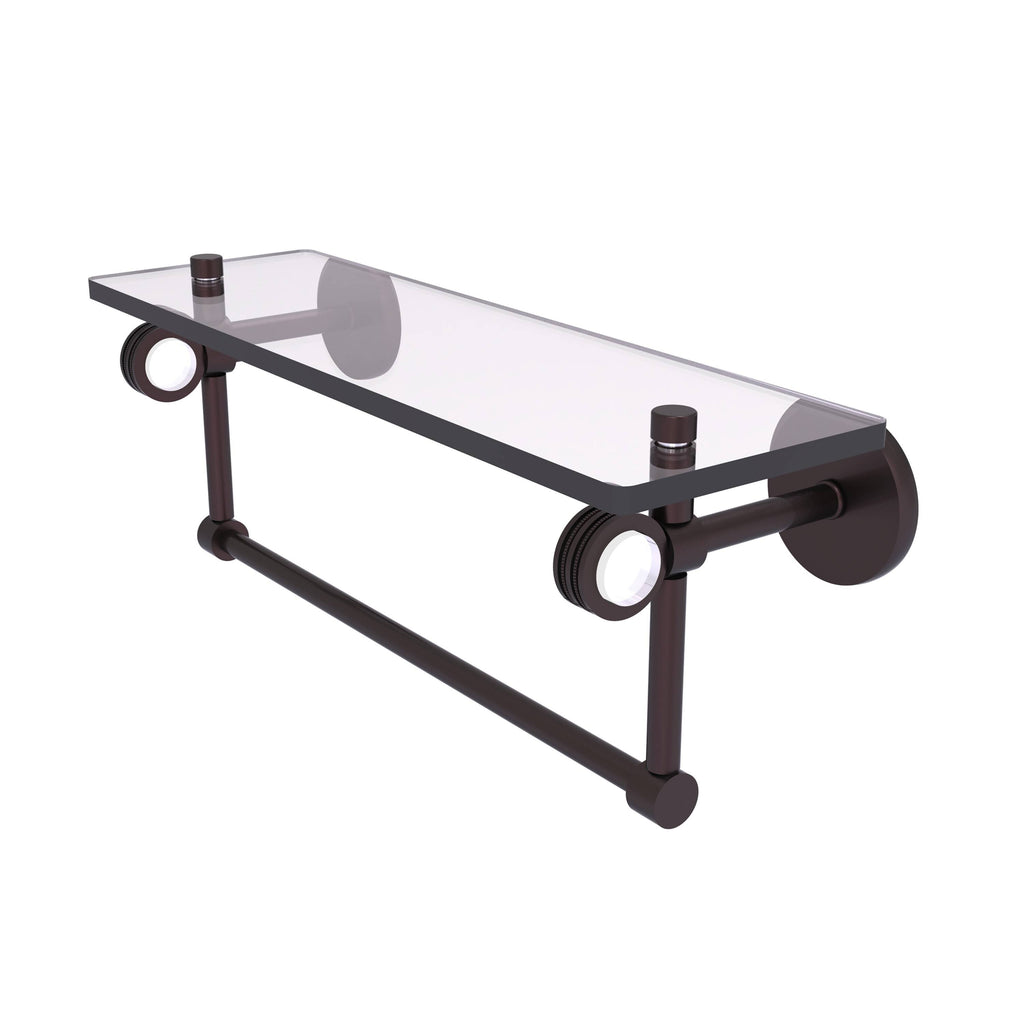 Antique Bronze Glass Shelf with Towel Bar R6365