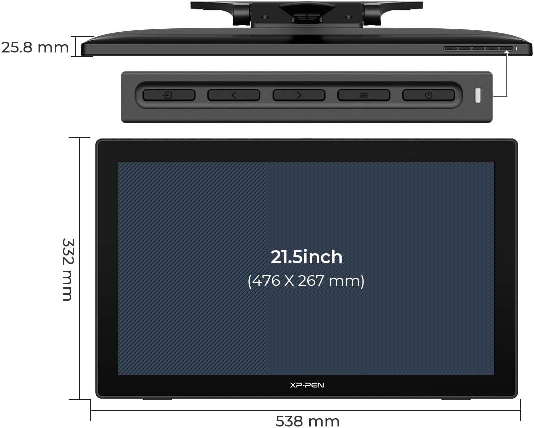 21.5" Drawing Monitor with Tilt Function and Red Dial O6526
