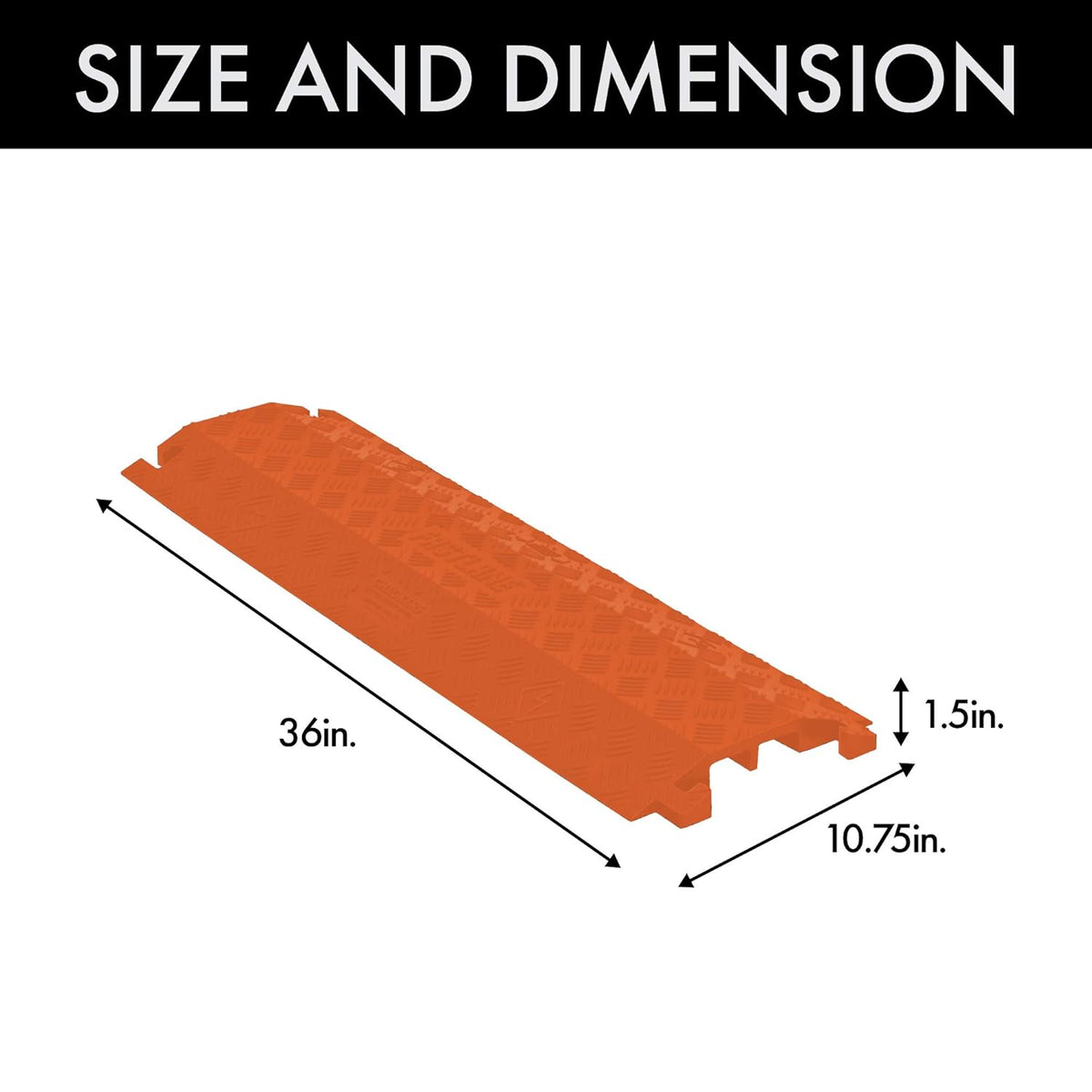 Orange Polyurethane 2-Channel Cable Protector W5546