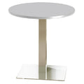 Ice Gray Round Dining Table Stainless Steel E437873