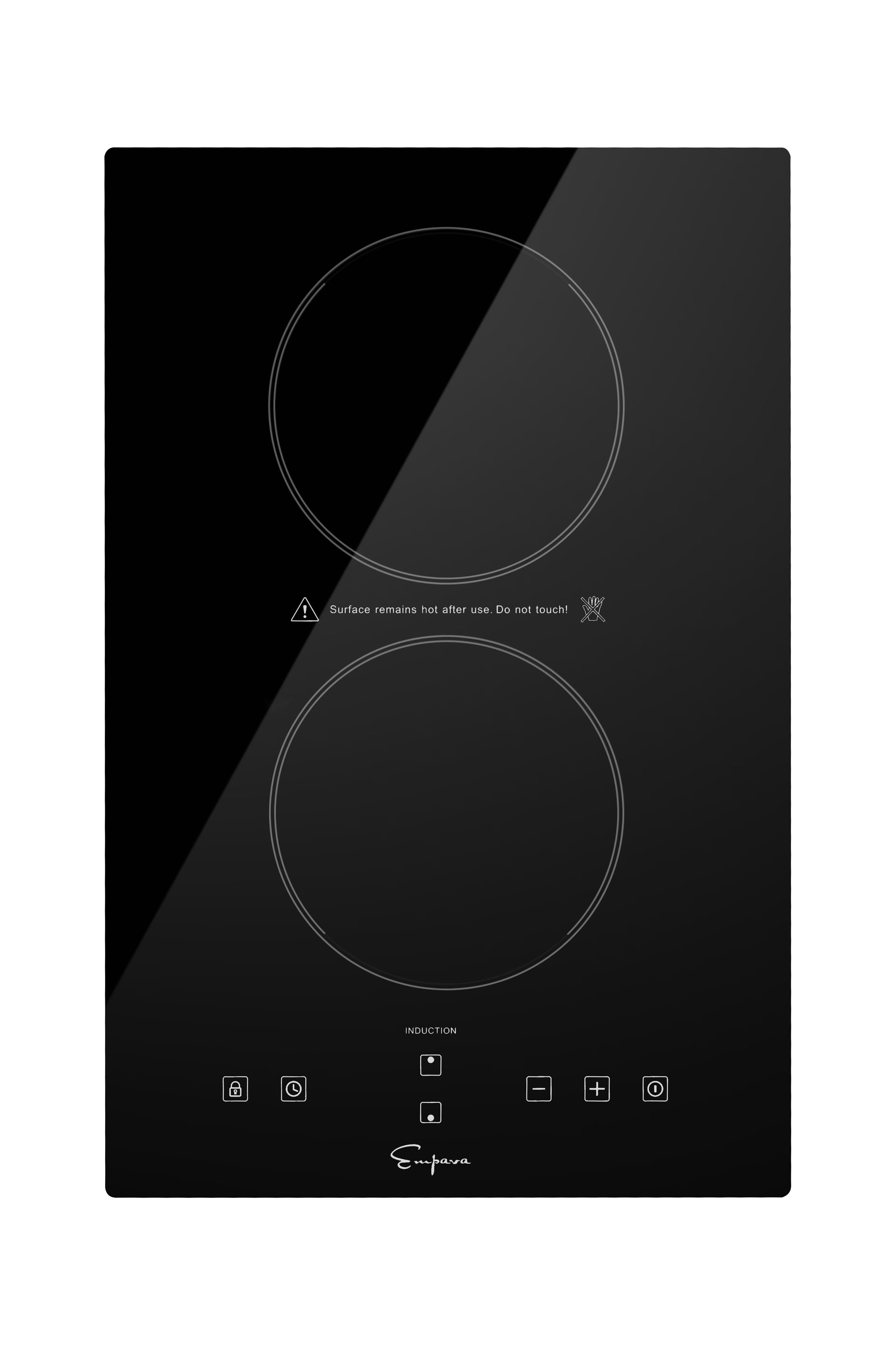 2 Burners Induction Cooktop Black Vitro Ceramic Glass D2666
