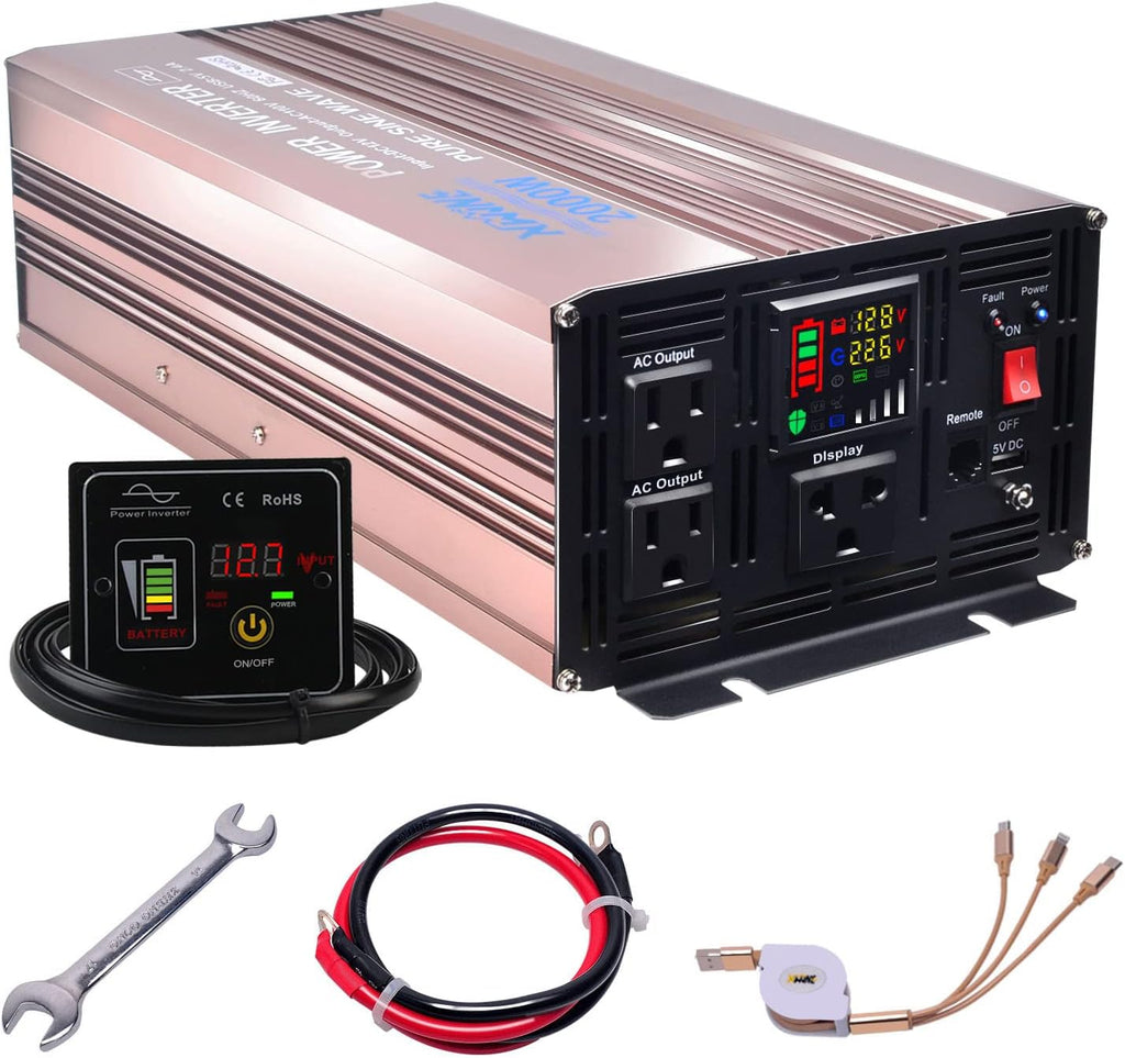 4000 Watts Pure Sine Wave Power Inverter with Remote Control and LED Display N450
